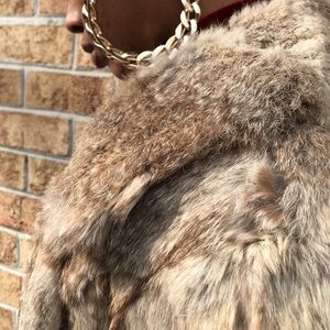 Vintage fur bomber jacket